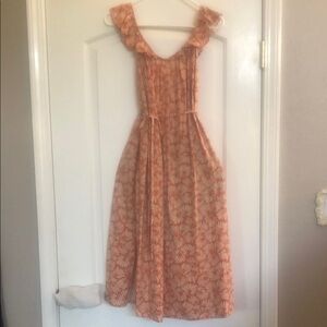 LOFT Orange Floral Summer Dress-XSP